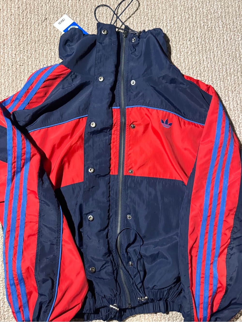 adidas x asos women’s Red & Navy Windbreaker Jacket